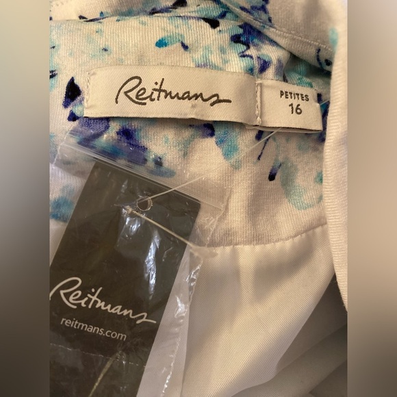Reitmans petites blue & white butterfly 🦋 pattern jacket w/ top & front pockets - Picture 10 of 13